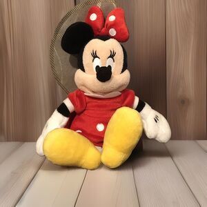 Disney Minnie Mouse Red Polka Dot Dress & Bow Plush Stuffed Animal Toy Doll 10"